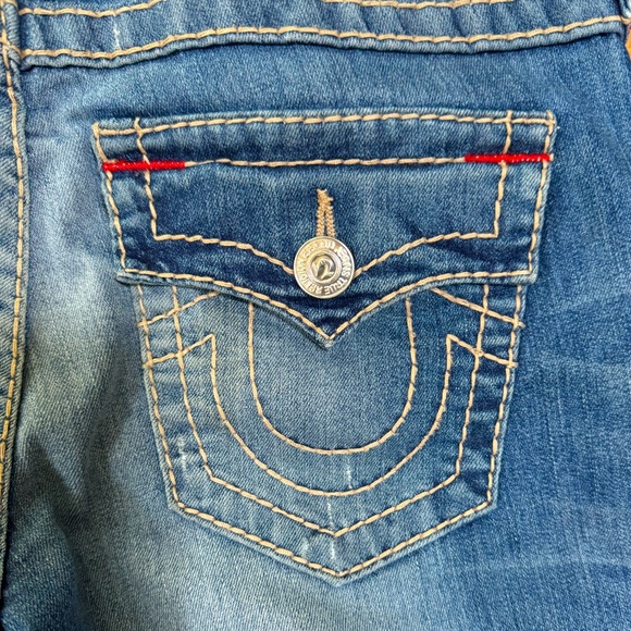 True Religion Low Rise Bootcut Jean w flaps W28 blue - Picture 6 of 12